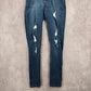 157. Jvini Fashion Blue Pullon Elastic Waist Denim Pants Skinny Jeans Small