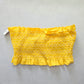 Y2K VTG Yellow Ruffle Smock Bandeau Coquette Retro Swimwear Bikini Top Medium