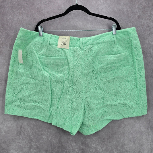 Cato Green Lace Classic Boho Active Preppy Beach Cotton Shorts Plus 3XL 26W