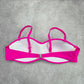 Shein Pink White Crisscross Padded Adjustable Clasp Bikini Top Swimwear Large