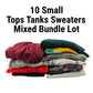 Lot of 10 Womens Tops Sweaters Tanks Random Mixed Bundle of 10 S Small