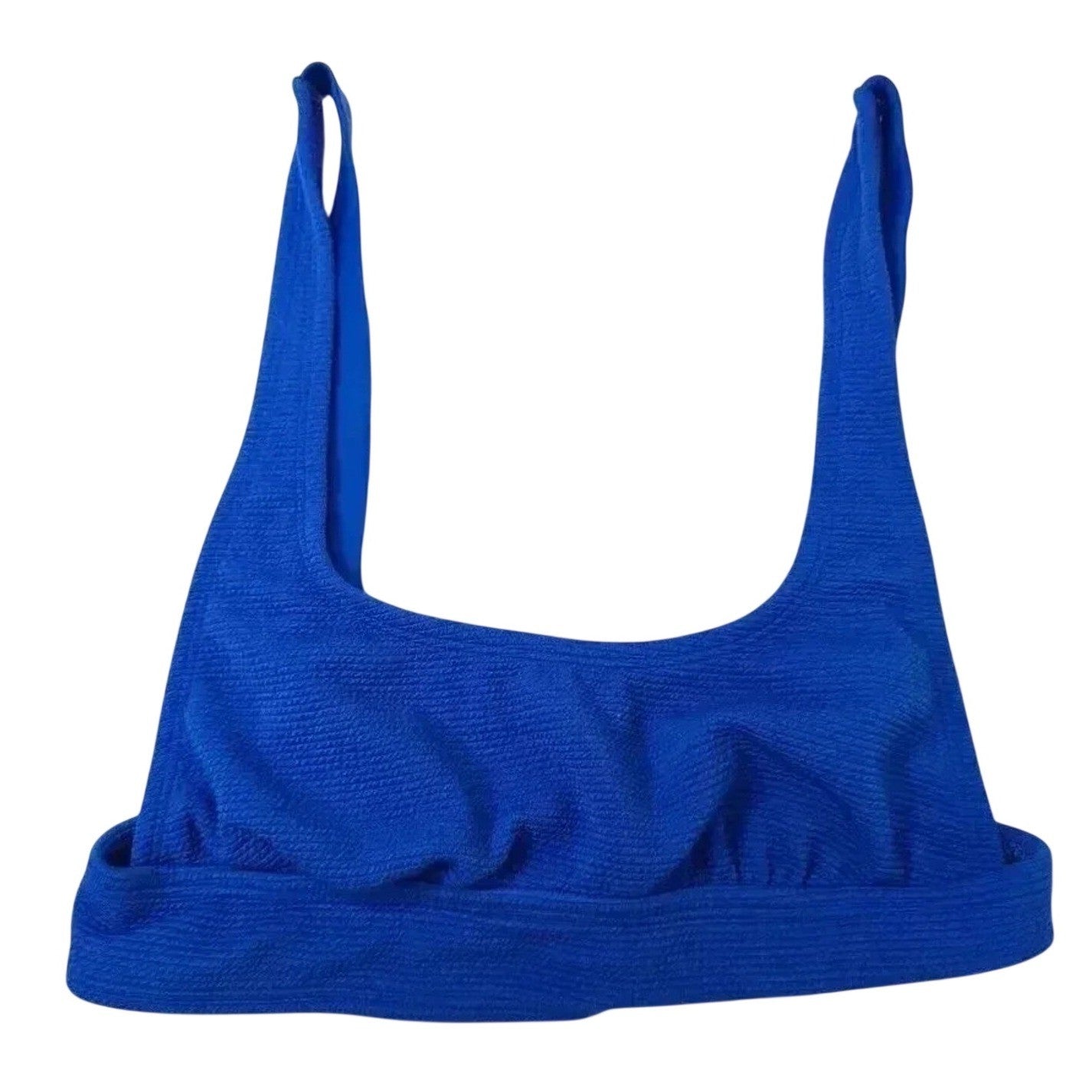 Berlook Blue Textured Bikini Top Active Swimwear Barbiecore 90s Swimsuit Y2K XS