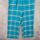 Magellan Outdoors Blue Plaid Sleep Fleece Pajama Bottoms Trousers Pants M Medium