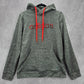 Adidas Gray Active Sport Pullover Long Sleeve Performance Hoodie Mens Medium
