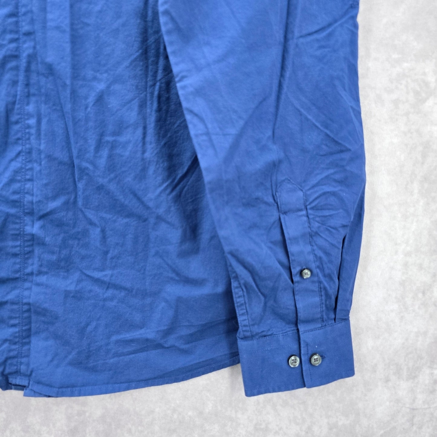 J Ferrar Blue Slim Fit Cotton Button Down Long Sleeve Work Mens Shirt XL