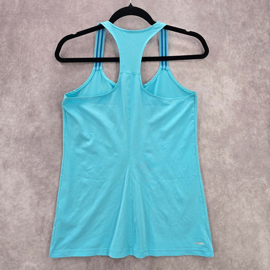 Adidas Blue Racerback Active Stripe Athletic Sports Tank Top Small