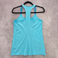 Adidas Blue Racerback Active Stripe Athletic Sports Tank Top Small