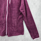 Purple Fleece Zipper Long Sleeve Activewear Y2K Sweater Cardigan Large