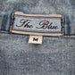 The Blue Stars Studded Rhinestone Button Up VTG Y2K Cotton Shirt Top Medium M