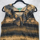 Lauren Ralph Lauren Black Brown Tie Dye Ruffle Blouse Tank Top Plus 1X