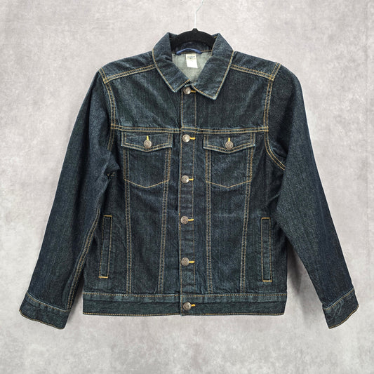 OshKosh B'gosh Blue Denim Cotton Span Button Jeans Jacket VTG Unisex Large L