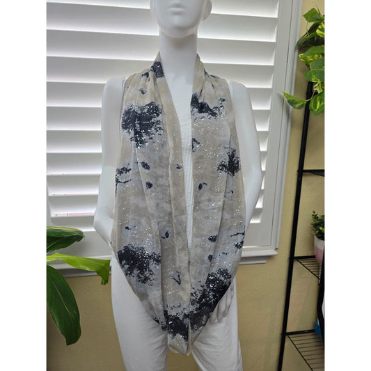 Apt 9 Gray Silver Spotted 90s Y2K Infinity Scarf OSFM