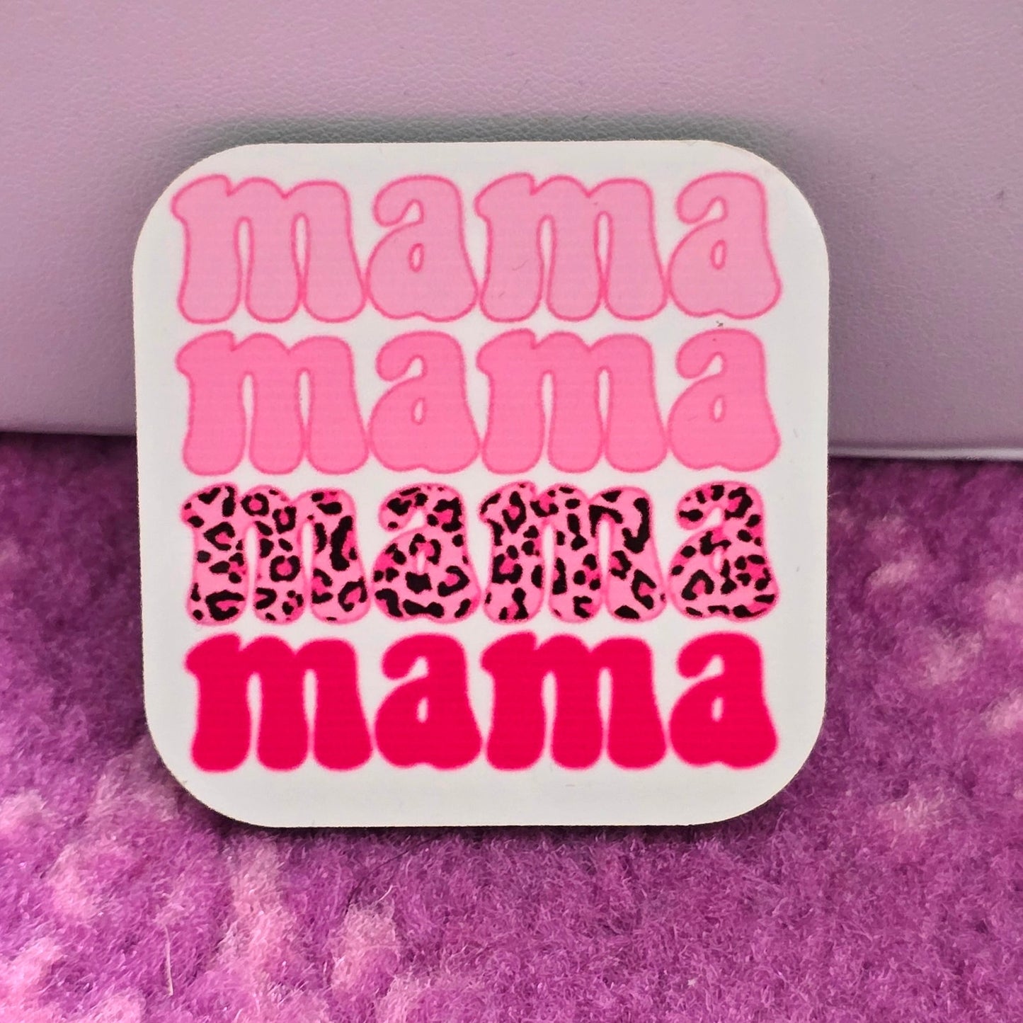 Mama Pink Handmade Square Refrigerator Magnet