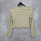 Gaze Cream Nude Black Animal Print Cropped Top Small