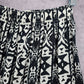 Black White Wide Leg Pullon Boho Beach Funky Print Bottoms Pants Medium