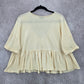 Urban Outfitters Pink Ruffle Button Short Cropped Oversized Blouse Top S Small