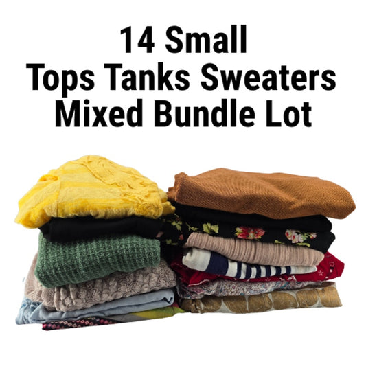 Lot of 14 Womens Tops Sweaters Tanks Random Mixed Bundle of 14 S Small