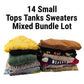 Lot of 14 Womens Tops Sweaters Tanks Random Mixed Bundle of 14 S Small