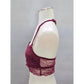Burgundy Red Rust Lace Floral Dainty Whimsy Romantic Boudoir Bralette Small