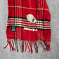 Cashmink Red Plaid Tartan Fringe Wrap Angela Pencil Patch Shawl Scarves Scarf