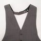 After Six Gray Short Open Back Welt Pocket 4 Button Point Tuxedo Vest Medium 38S