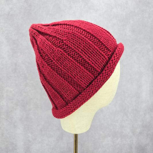 C.C Exclusives Red Crochet Knit Bucket Cap Hat Fun VTG Y2K Funky Beanie