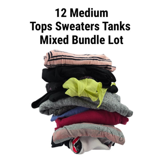 12 Womens Tops Sweaters Tanks Random Mixed Lot Bundle of 12 M Medium