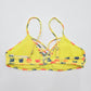 Hollister Yellow Pineapple Padded Adjustable Strap Bikini Top Swimwear Small