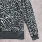 Grayson Threads Gray White Spider Web Pattern Long Sleeve Pullover Sweater Small