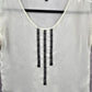 Lily White Sheer Black Lace Short Sleeve High Low Cottage Y2K Blouse Top Medium