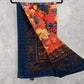 H&M Blue Orange Floral Square XL Wrap Hijab Dupatta Shawl Scarves Scarf