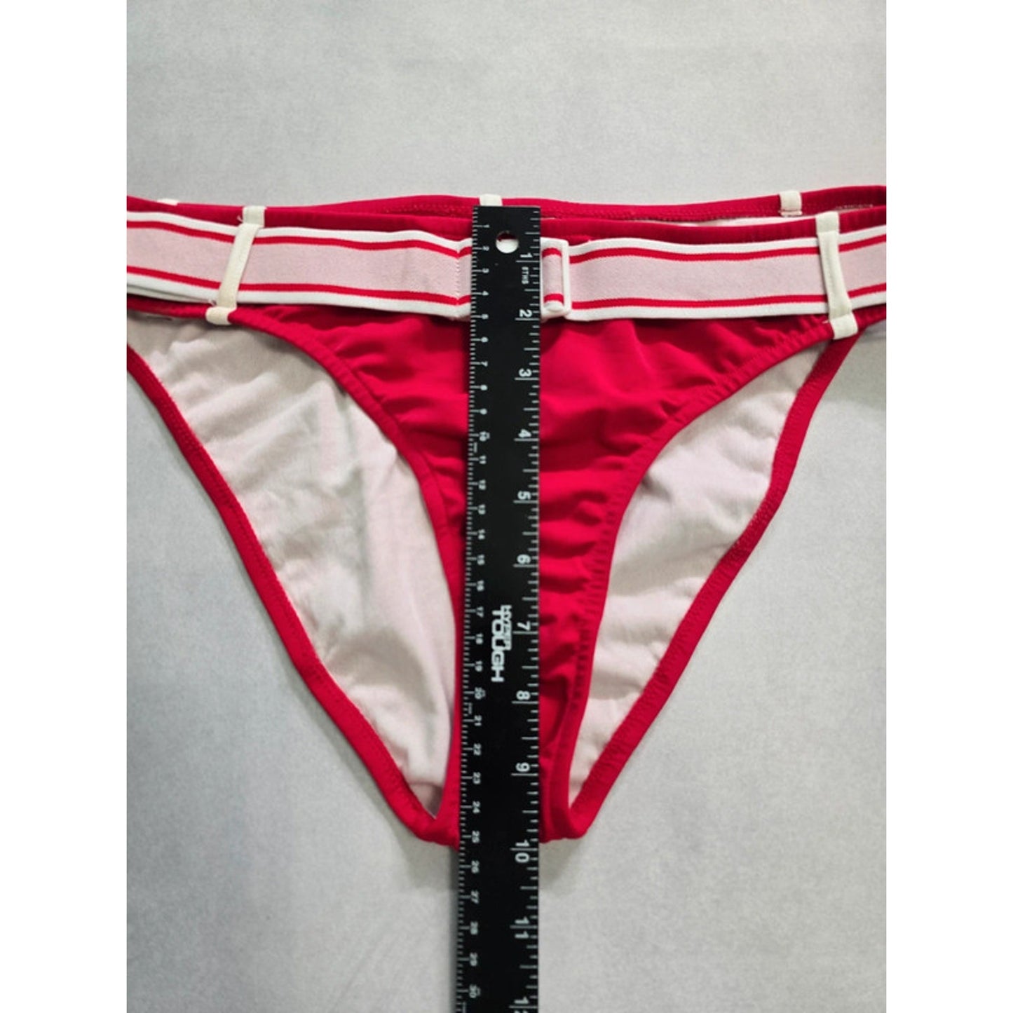 Venus Red Buckle Belt Stripes Swimsuit Beach Resort Vacation Bikini Bottoms 14
