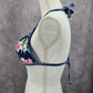 Victoria's Secret Blue Pink Floral Padded Bikini Top Halter Swimwear S-DD