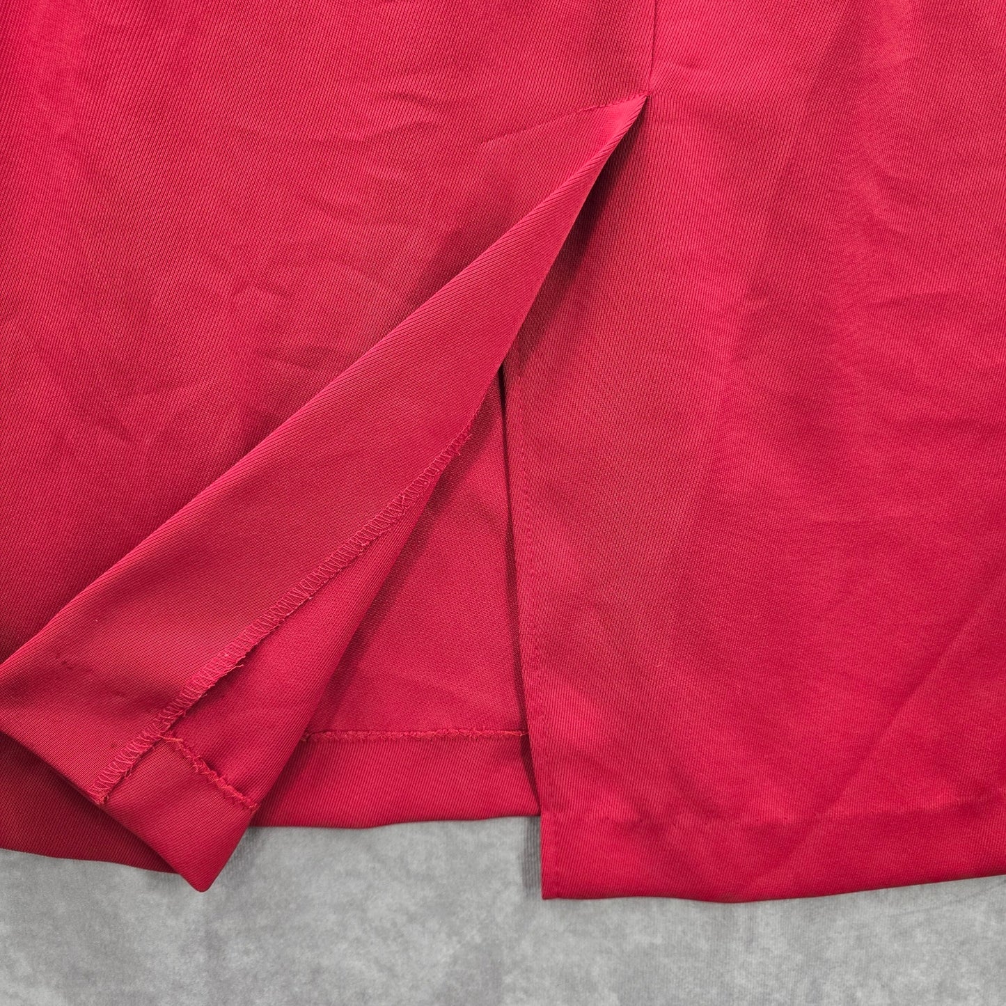 Red Midi Pull On Elastic Split Executive Suit Skirt Plus 14W