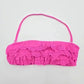 Red Camel Pink Laser Cut Flower Ruffle Padded Bikini Top Swimwear Small