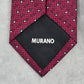 Murano Red Black Gray Polka Dot Geometric Executive Silk Neck Tie Men's