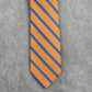 Nautica Orange Blue White Stripe 100% Silk Men's Neck Tie