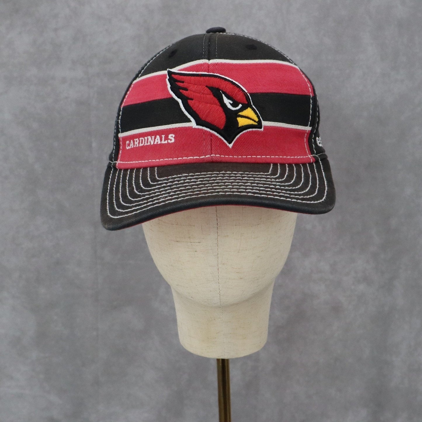 Reebok Onfield Black Red Arizona Cardinals Stitch Fitted Baseball Cap Hat S/M
