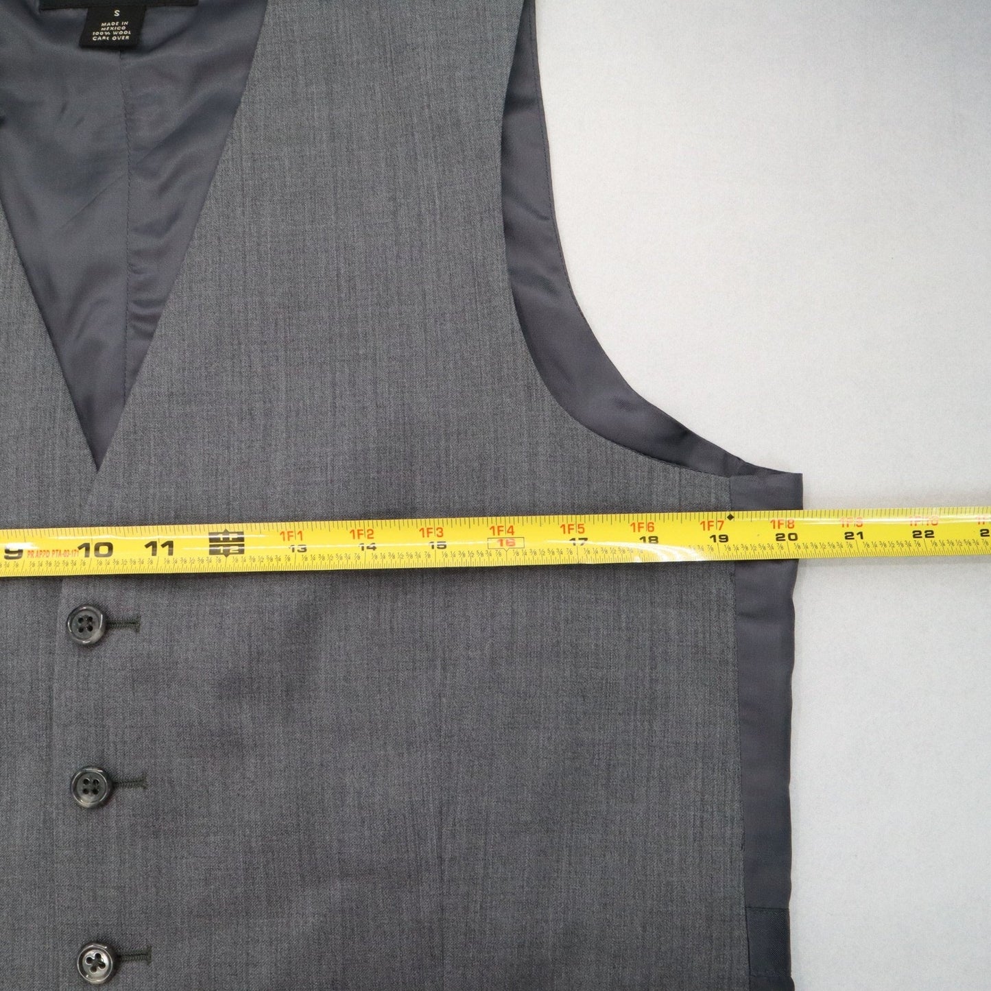 Jos A Bank Gray 5 Button Point Welt Pocket Wool Waistcoat Tuxedo Suit Vest S 42R