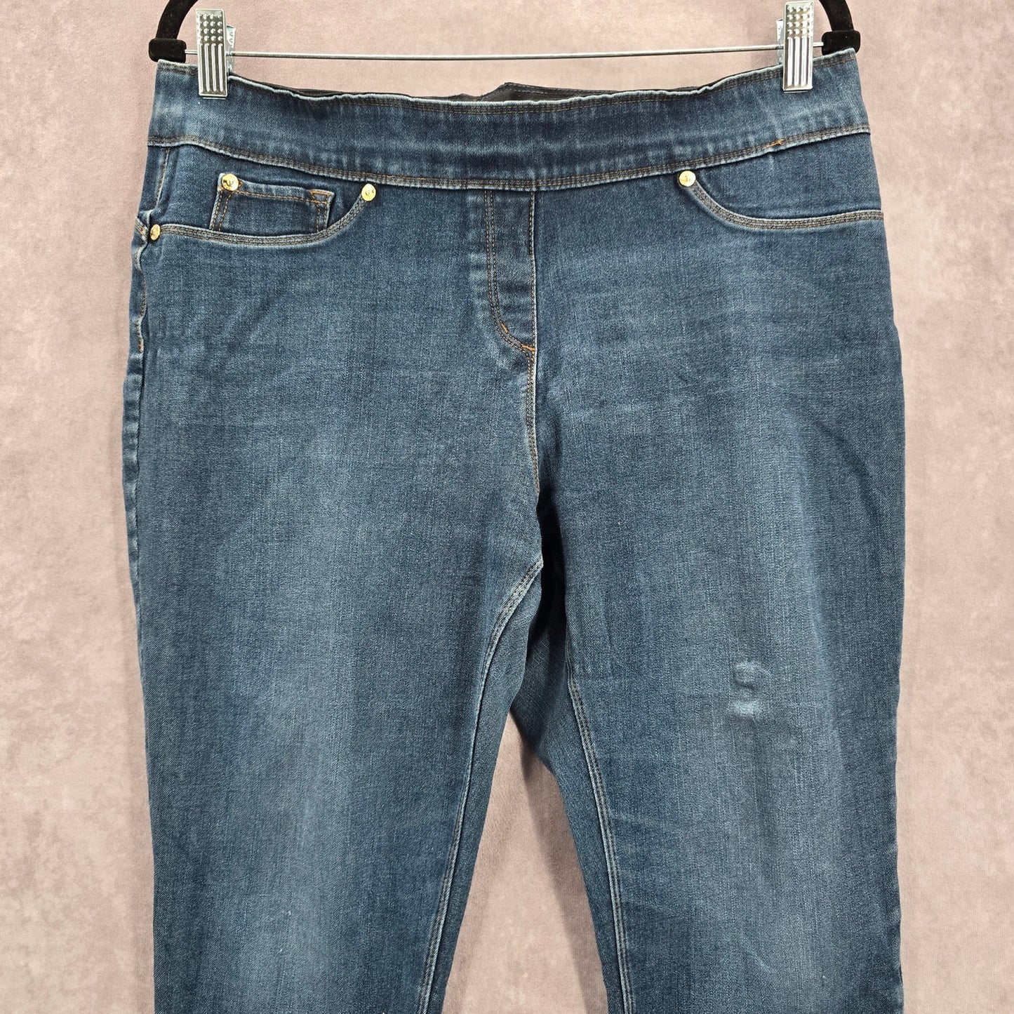 Nygard Blue Pullon Stretch Skinny Taper Denim Jeans Bottoms Pants Large 14 16