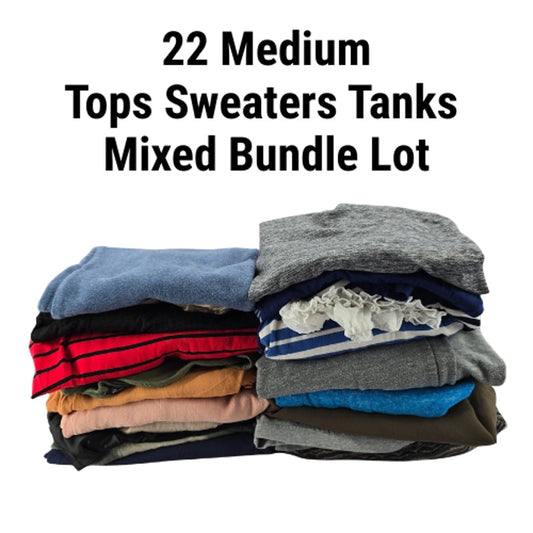 22 Womens Tops Sweaters Tanks Random Mixed Lot Bundle of 22 M Medium