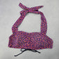 Matilda Jane Purple Floral Halter Tie Padded Bikini Bralette Swim Top S Small