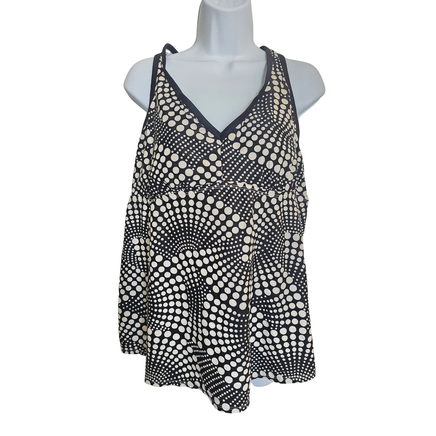 Polka Dot Racerback Liz Lange Maternity Swimsuit Coverup Beach Tankini Top XL