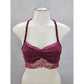 Burgundy Red Rust Lace Floral Dainty Whimsy Romantic Boudoir Bralette Small