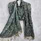 SJ Collection Blue Floral Pashmina Fringe Floral Long Shawl Scarves Wrap Scarf