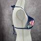 Victoria's Secret Blue Pink Floral Padded Bikini Top Halter Swimwear S-DD