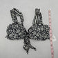 Xhilaration Black Floral Ruffle Beach Tie Bra Bikini Bralette Swim Top S Small