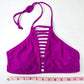 Purple High Neck Y2K Mermaid Barbie 90s Boho Halter Bikini Top Swimwear S