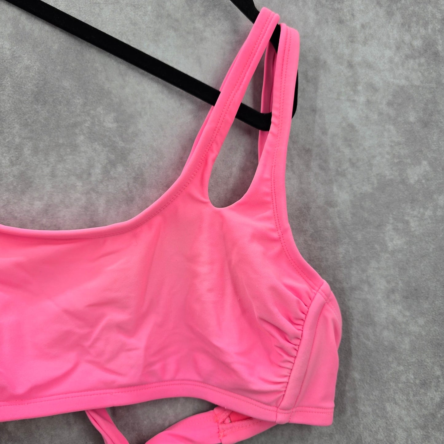 Xhilaration Pink Bikini Top One Shoulder Cutout Swimwear Swimsuit Small