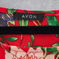 Avon Red Floral Butterfly Print Short Sleeve Top Plus 18W-20W 1X